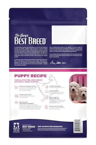 Gros plan sur les croquettes Best Breed destinées aux chiots