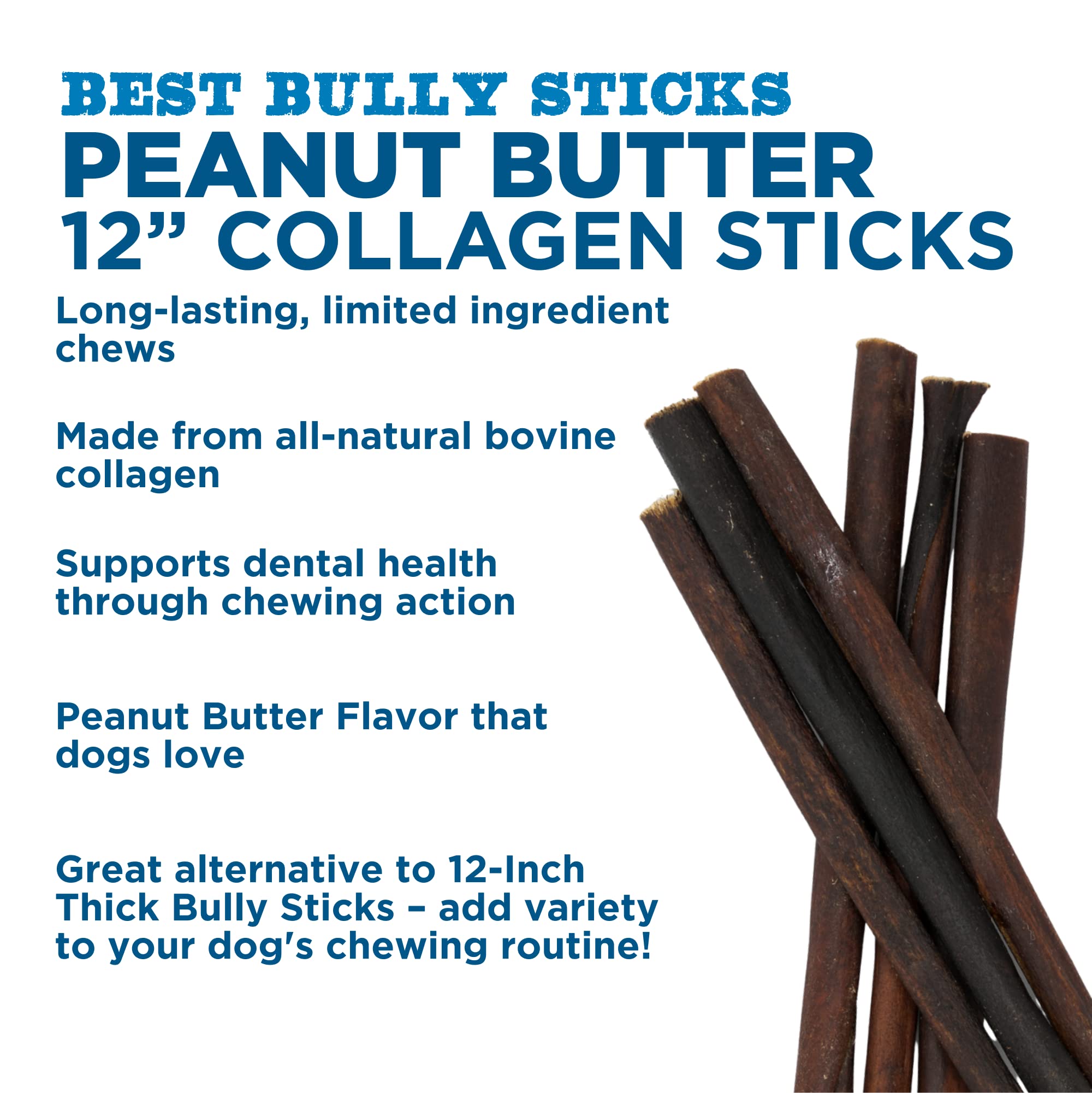 Best Bully Sticks - baton-collagène pour tout chien, soutien potentiel des articulations.