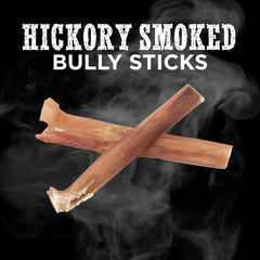 Bâtonnets Best Bully Sticks 4 pouces fumés au hickory, emballage pratique.