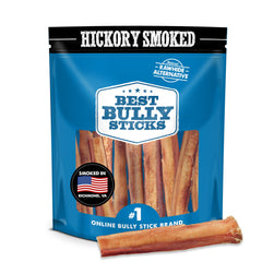 Best Bully Sticks, bâtonnet boeuf fumé Hickory, 6 pouces, 10 pièces, goût fumé apprécié.