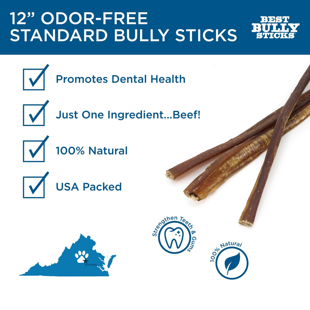 Best Bully Sticks boeuf naturel sans cereales: friandise saine sans additifs