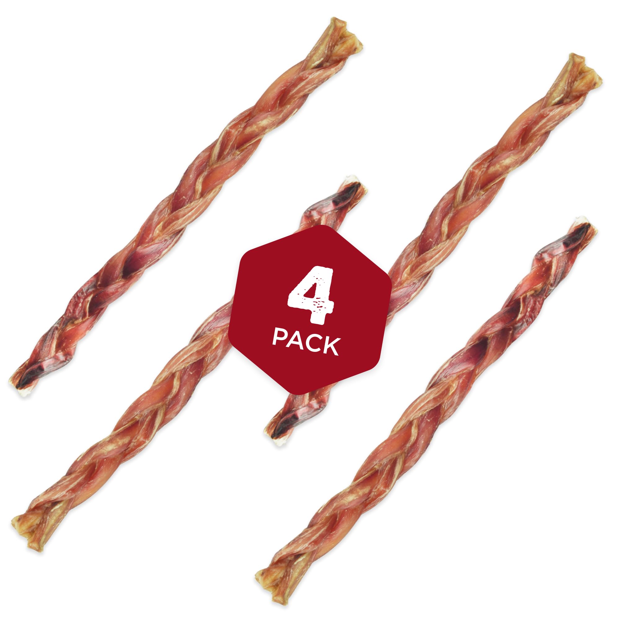 Best Bully Sticks chien en action mordant un os tresse-xl.
