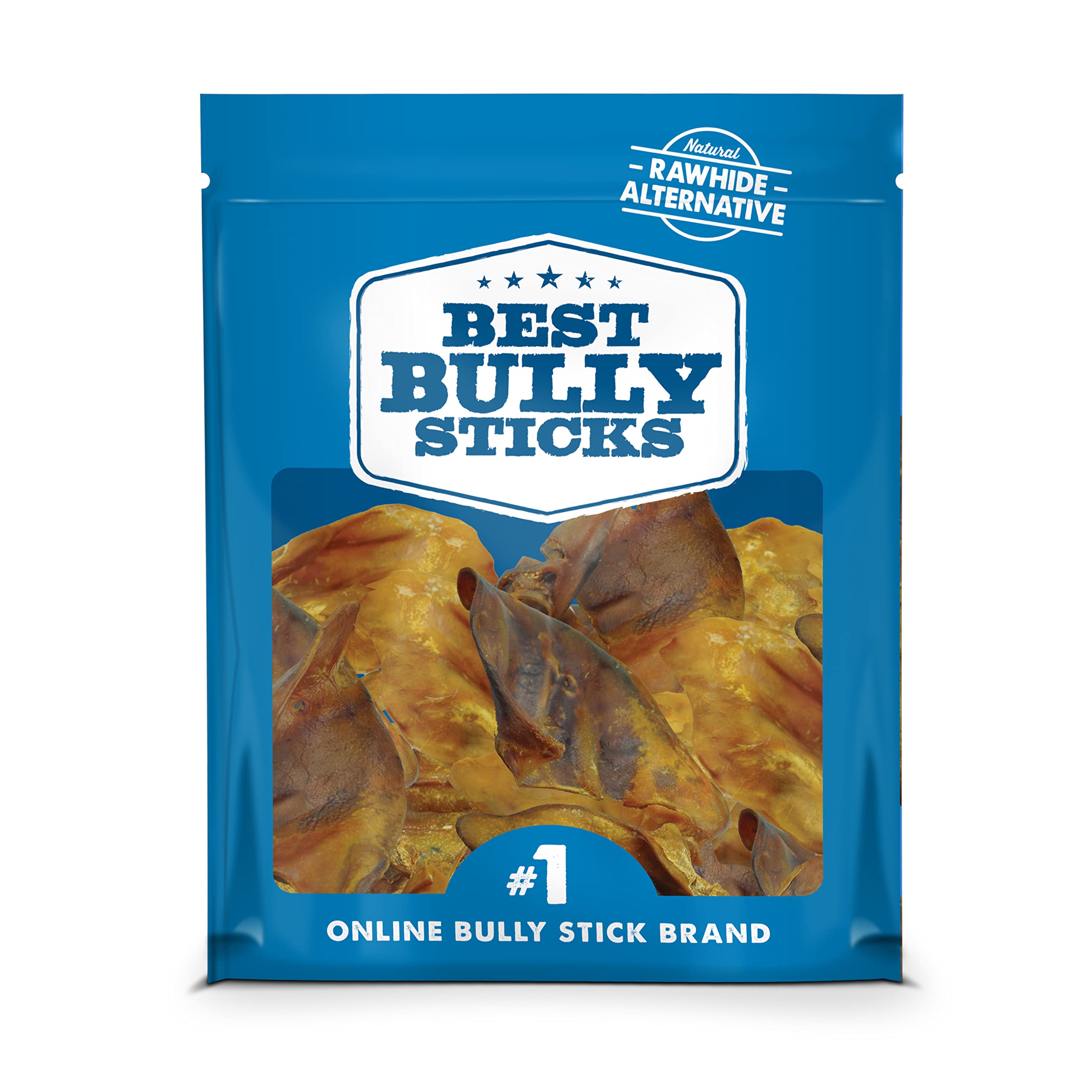 Best Bully Sticks oreilles-de-porc 25 pièces, friandise naturelle prête à offrir.