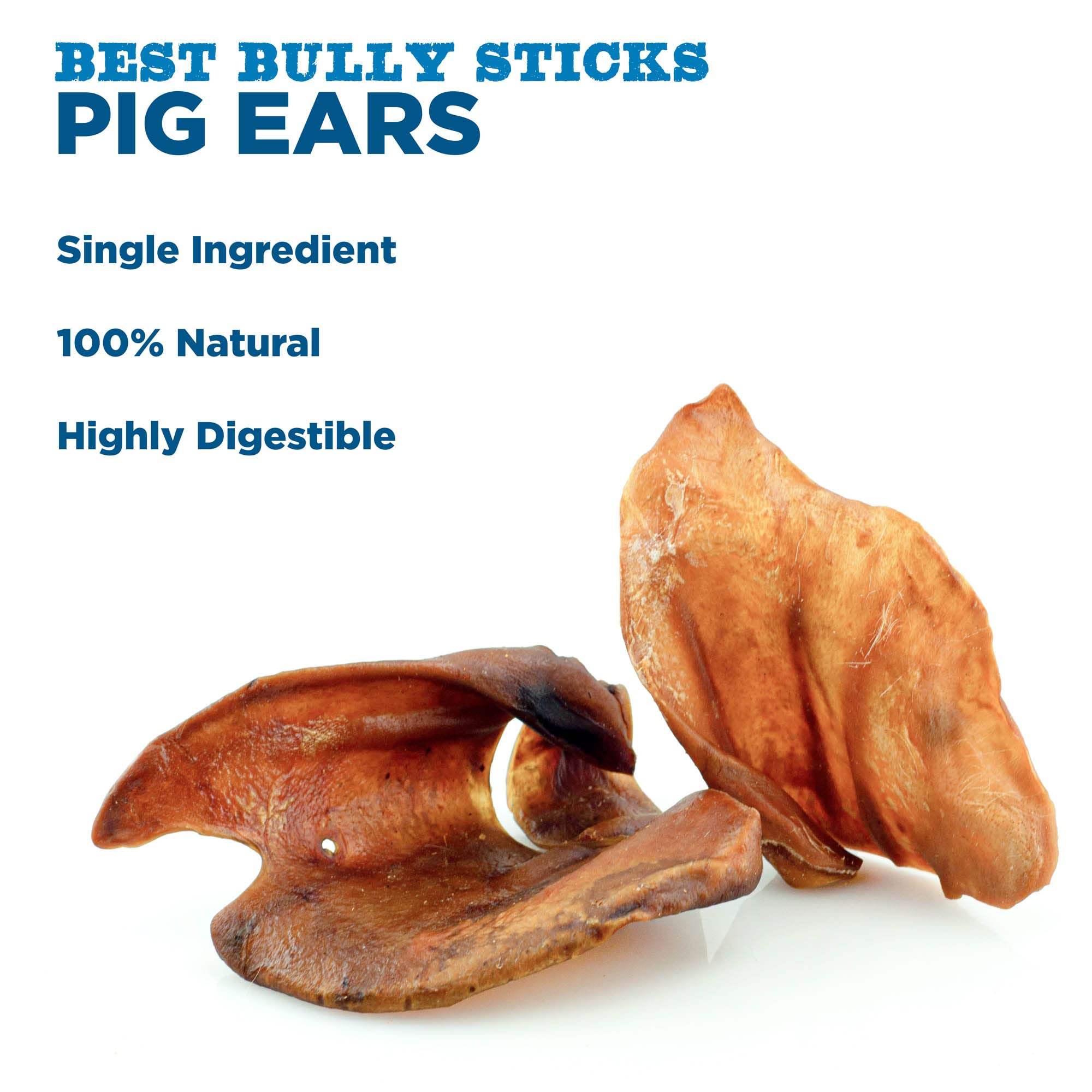 Best Bully Sticks Oreilles de Porc, ingrédient unique et sain pour chien