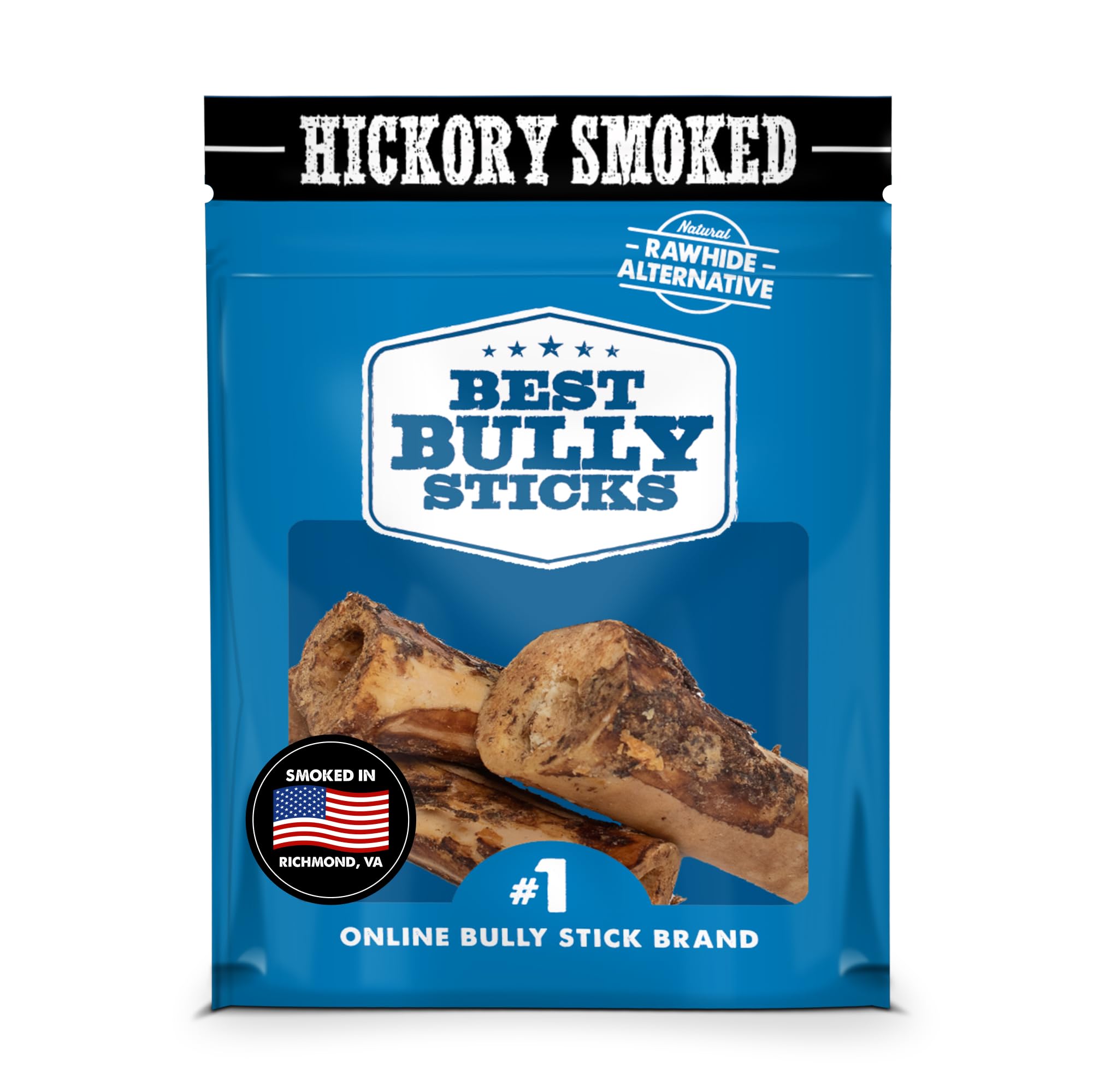 Best Bully Sticks os-moelle-fumee-hickory pack-3 – mastication durable pour grands chiens