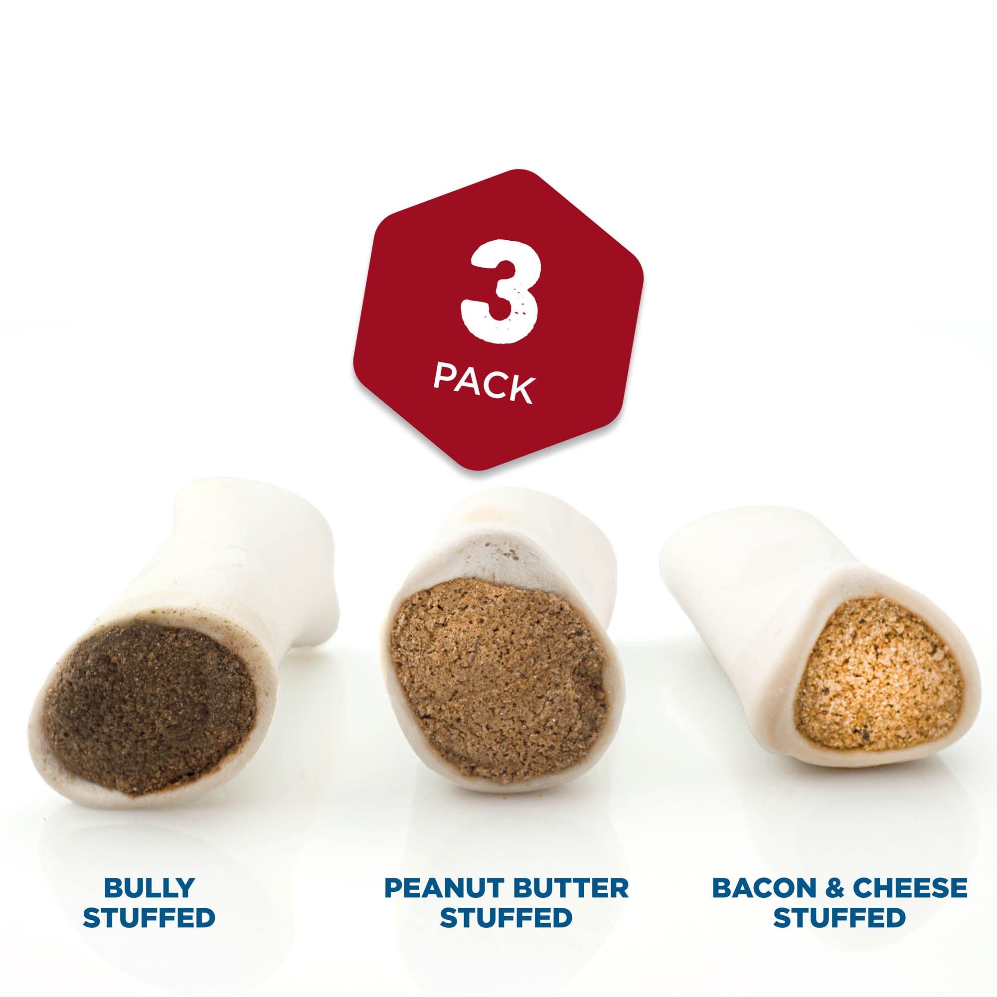 Best Bully Sticks os tibia rempli bacon-cheese, divertissement appétissant et durable.