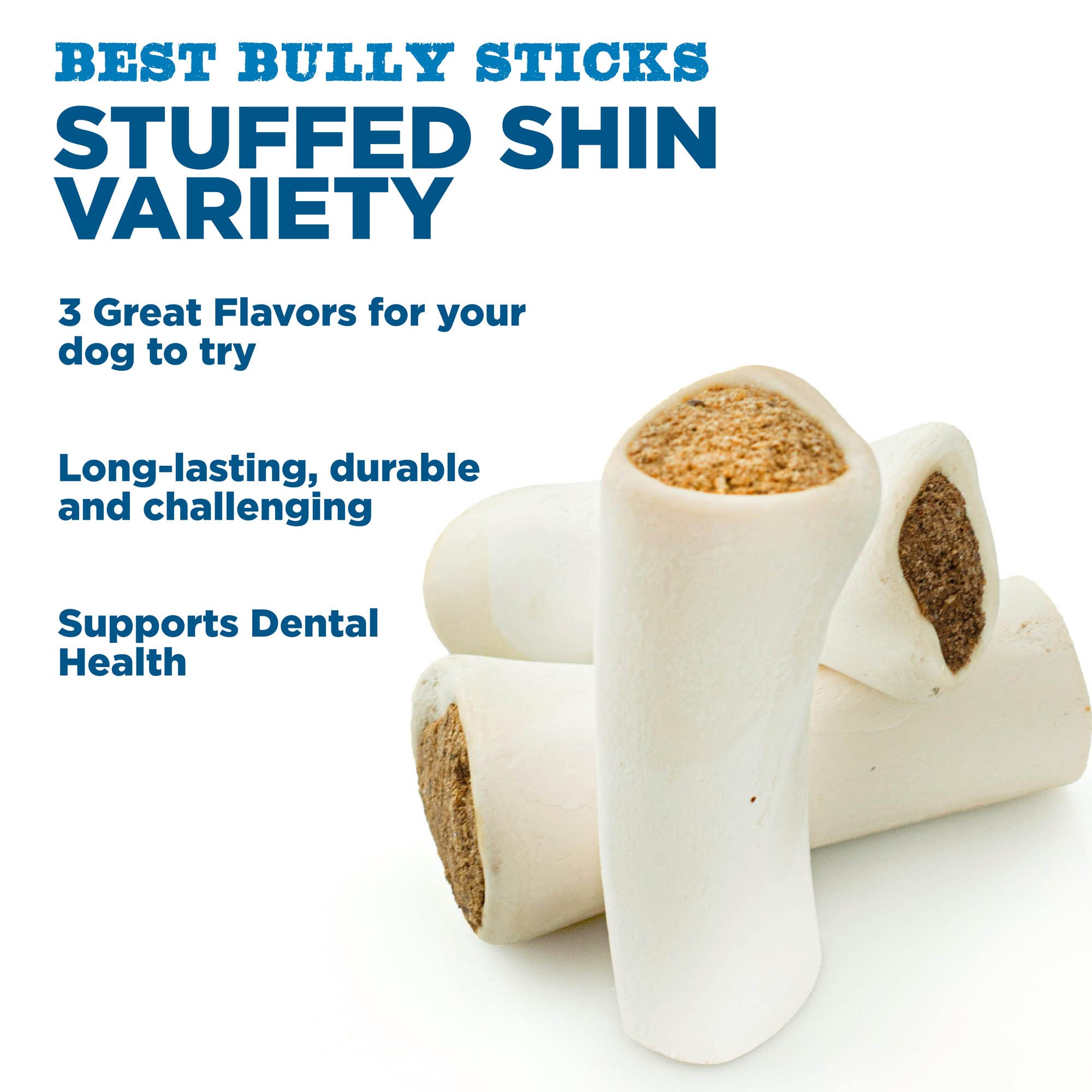 Best Bully Sticks os tibia rempli beurre-d-arachide, goût irrésistible pour chiens gourmands.