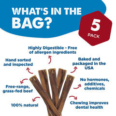 Best Bully Sticks pack de 5, pratique pour les chiens.