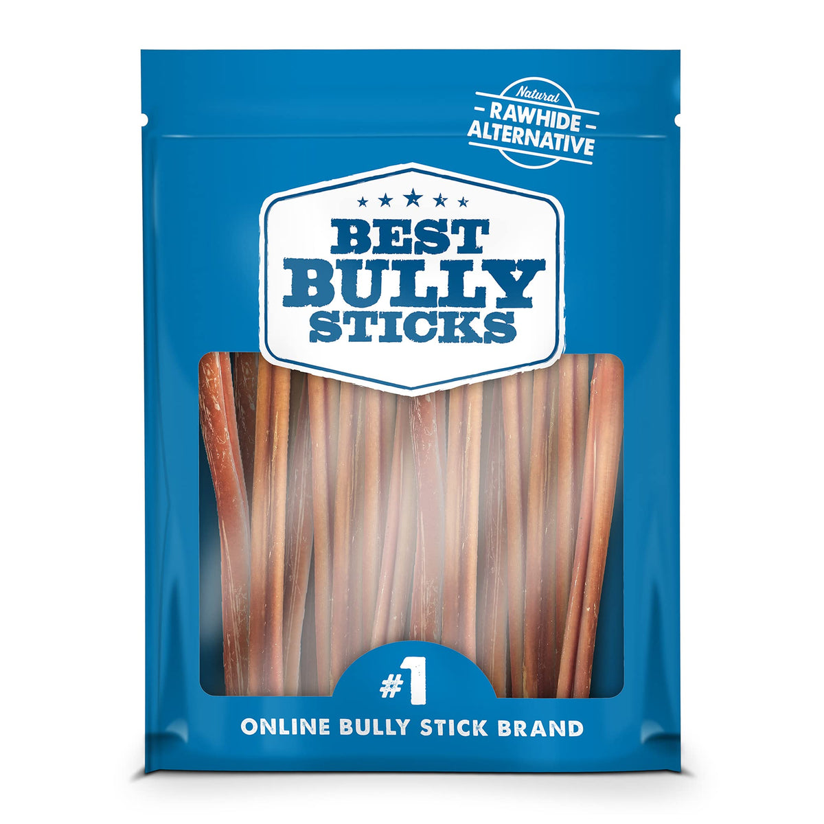Best Bully Sticks: paquet 24 bâtonnets minces pour chien, snack naturel et durable.