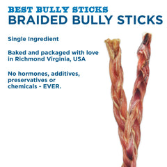Best Bully Sticks paquet de 4 os tresse-xl, pratique.
