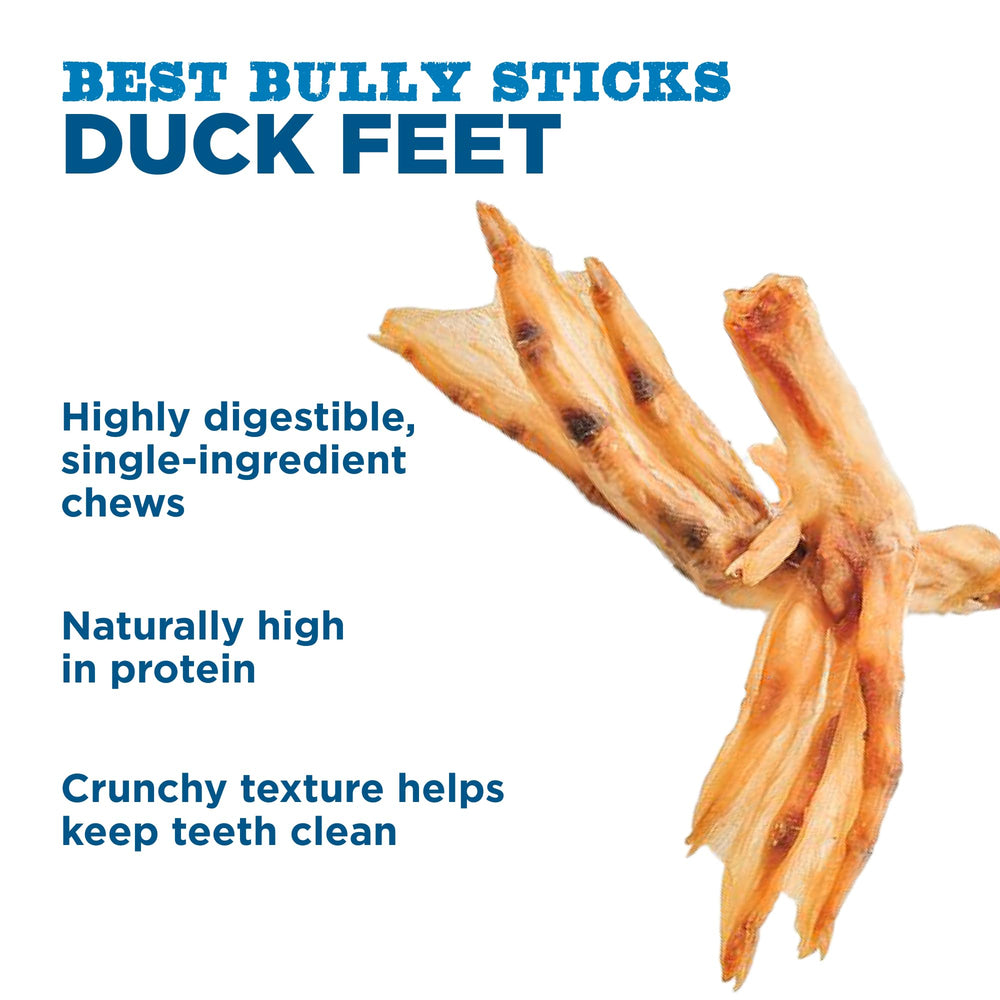 Best Bully Sticks Pieds-de-canard: snack riche en protéines et naturel
