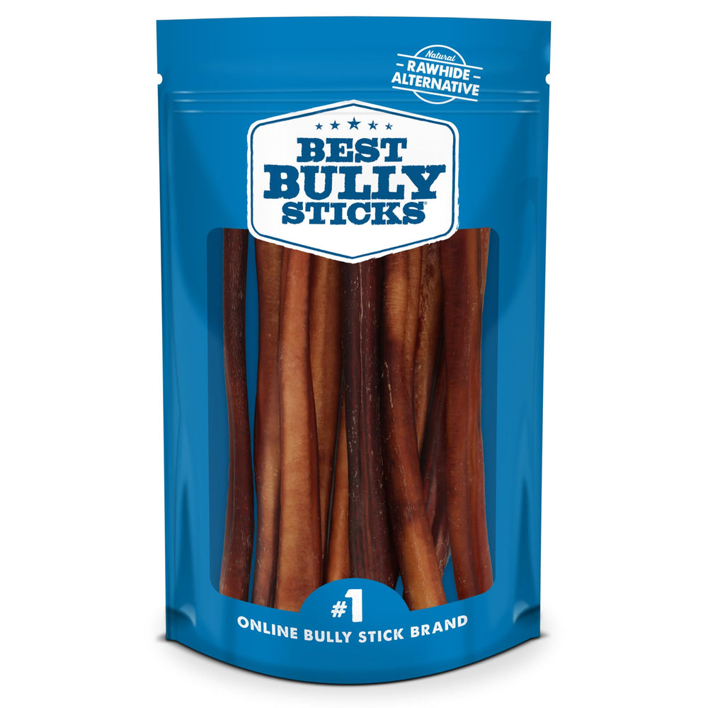 Best Bully Sticks Thick 12 pouces, vue pack, récompense durable pour gros chiens.