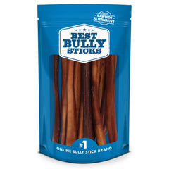 Best Bully Sticks Thick 12 pouces, vue pack, récompense durable pour gros chiens.