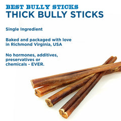 Best Bully Sticks Thick 12 pouces, arôme naturel qui attire l’animal.