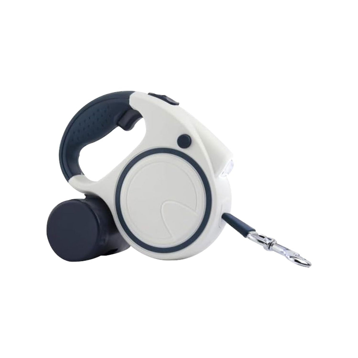 Best Dog Supplies laisse retractable fantaisie avec lampe et distributeur blanche pour promenades en securite