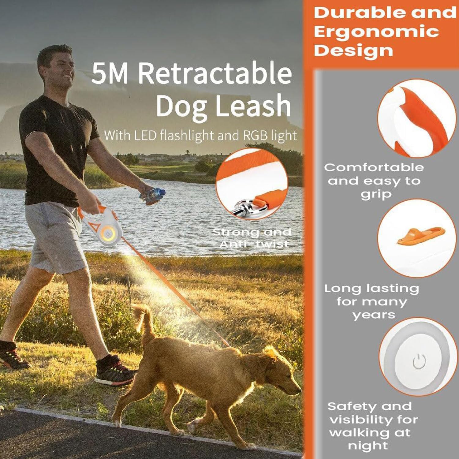 Convient aux chiens et aux chats, coloris orange pour repérage rapide
