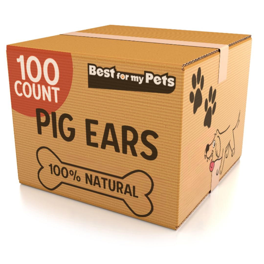 Best For My Pets - Oreilles de porc entieres pour chien, texture naturelle et savoureuse.