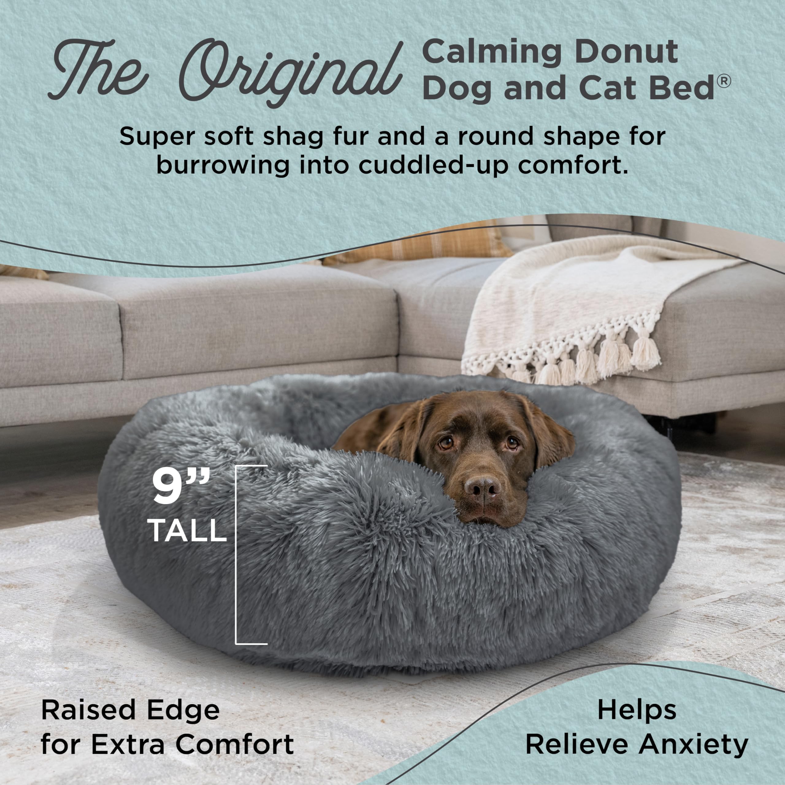Best Friends by Sheri anneau-dodo-chien grand 36x36 matelas-soft: confort moelleux pour repos paisible