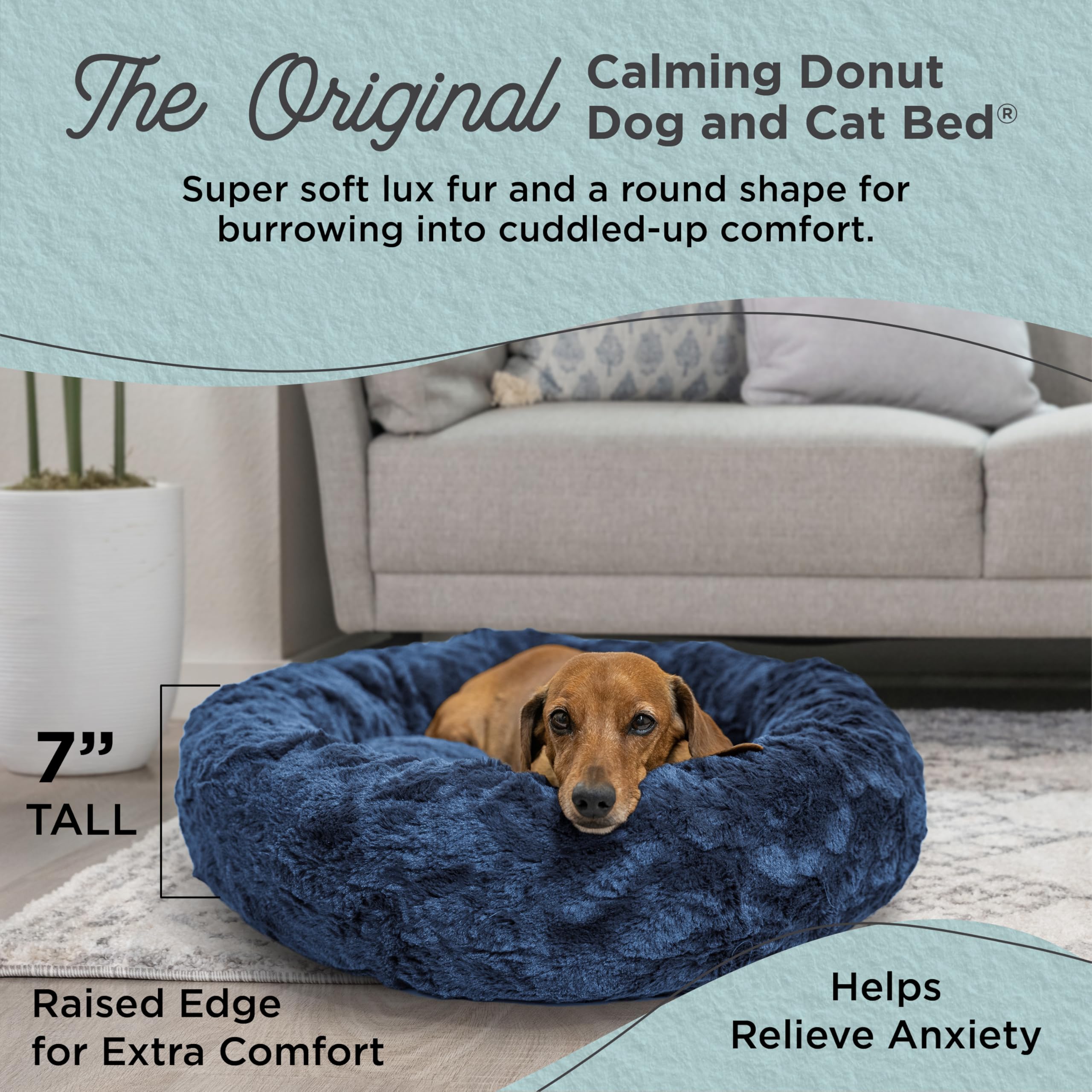 Best Friends by Sheri Donut bed en fourrure Luxe, toucher premium et confort.