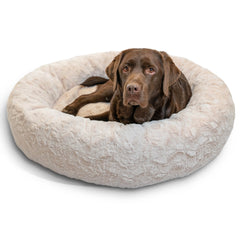 Lit donut Best Friends by Sheri en pelage Luxe Oyster, repos douillet pour chiens jusqu’à 45 kg