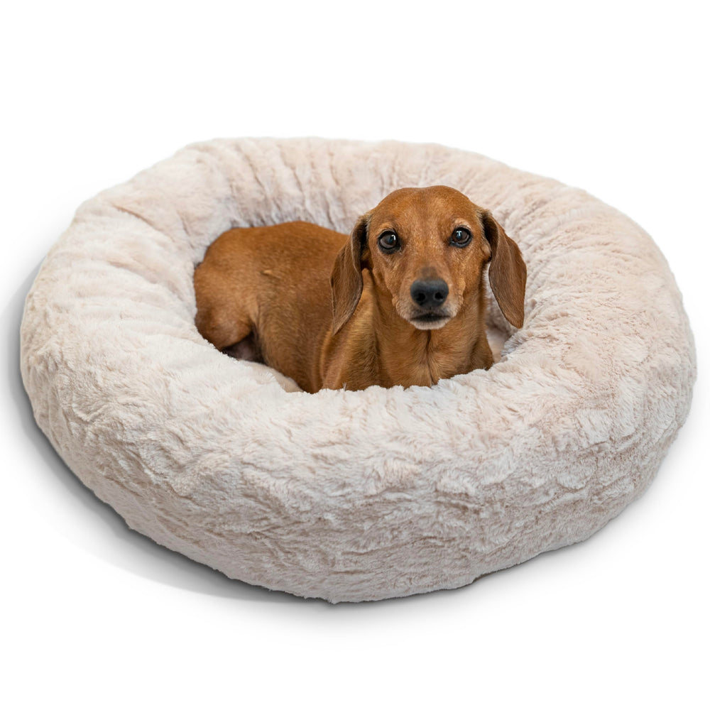 Best Friends by Sheri nid-donut-chat-luxe-fourrure-oyster-23x23: refuge sécurisé pour siestes paisibles.