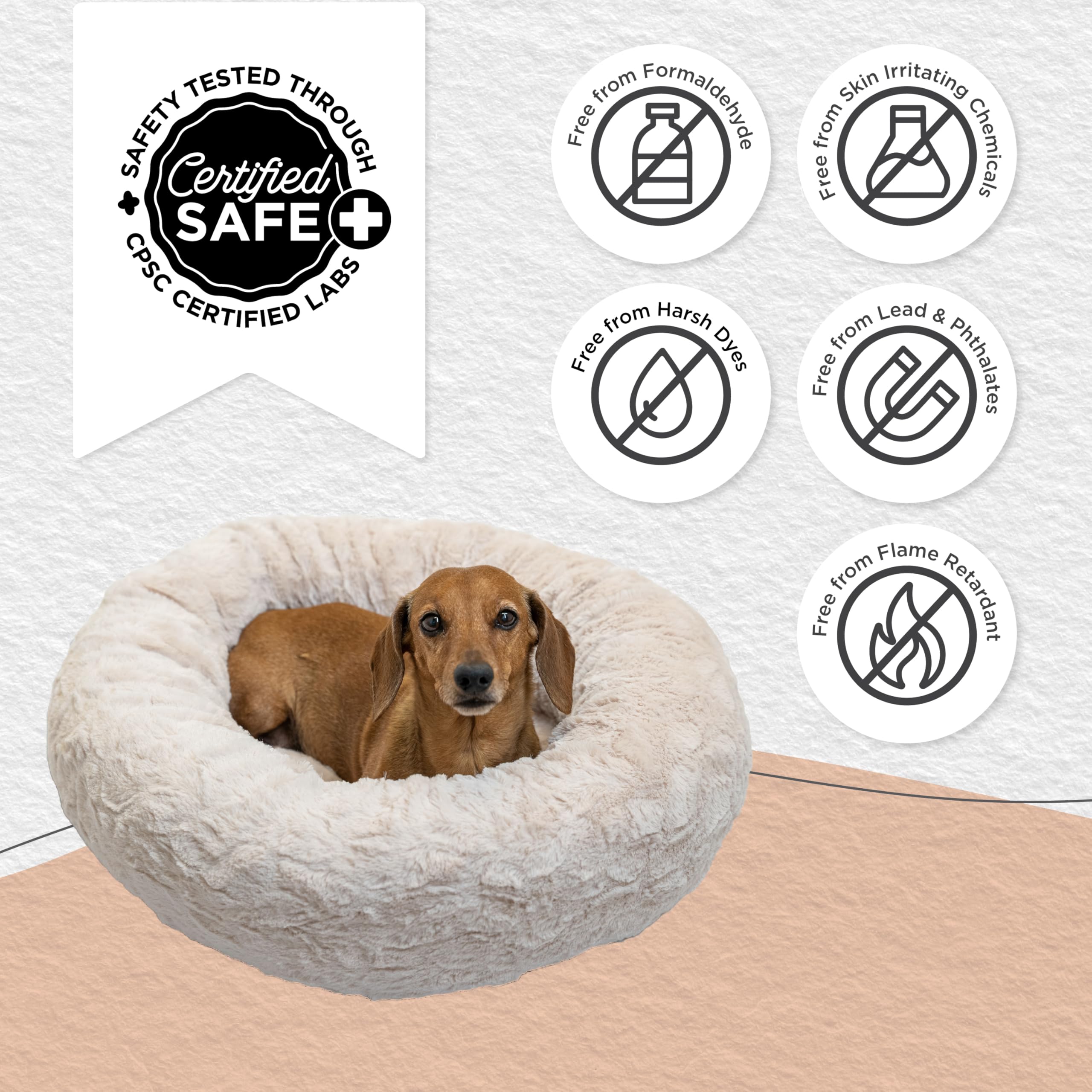 Best Friends by Sheri nid-donut-chat-repos-quotidien-luxe-fourrure-oyster-23x23: endroit douillet pour la détente quotidienne.