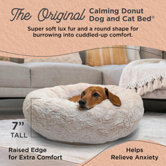 Best Friends by Sheri nid-donut-chien-luxe-fourrure-oyster-23x23: confort douillet pour petits chiens.