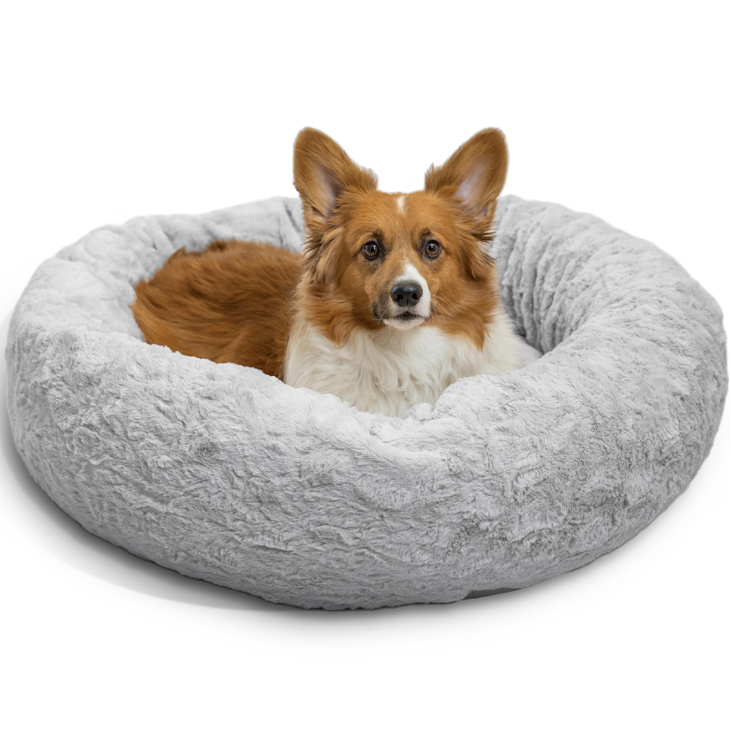 Best Friends by Sheri nid-donut gris doux pour sommeil apaisant et réconfortant