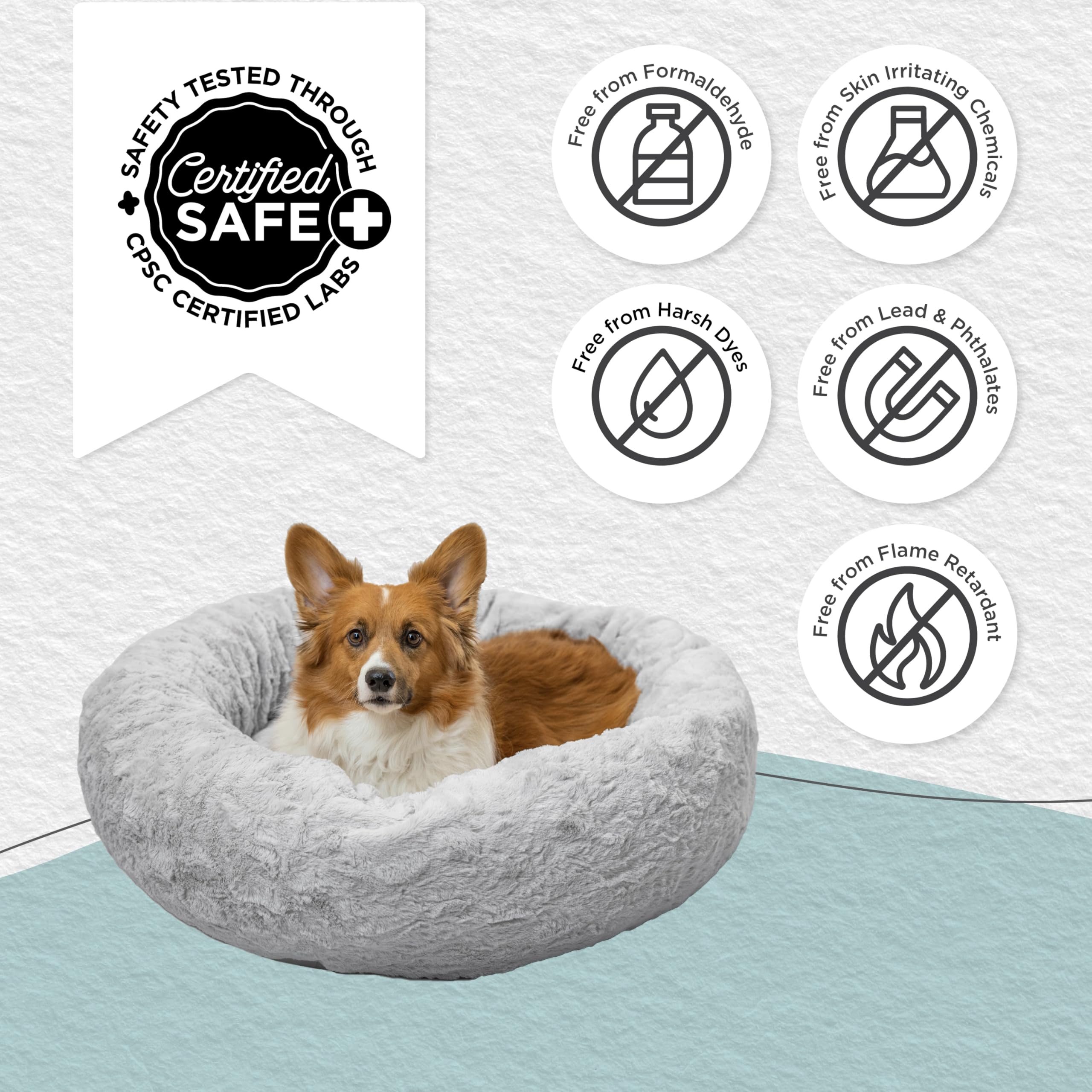 Texture luxueuse du lit donut Best Friends Sheri pour confort amélioré