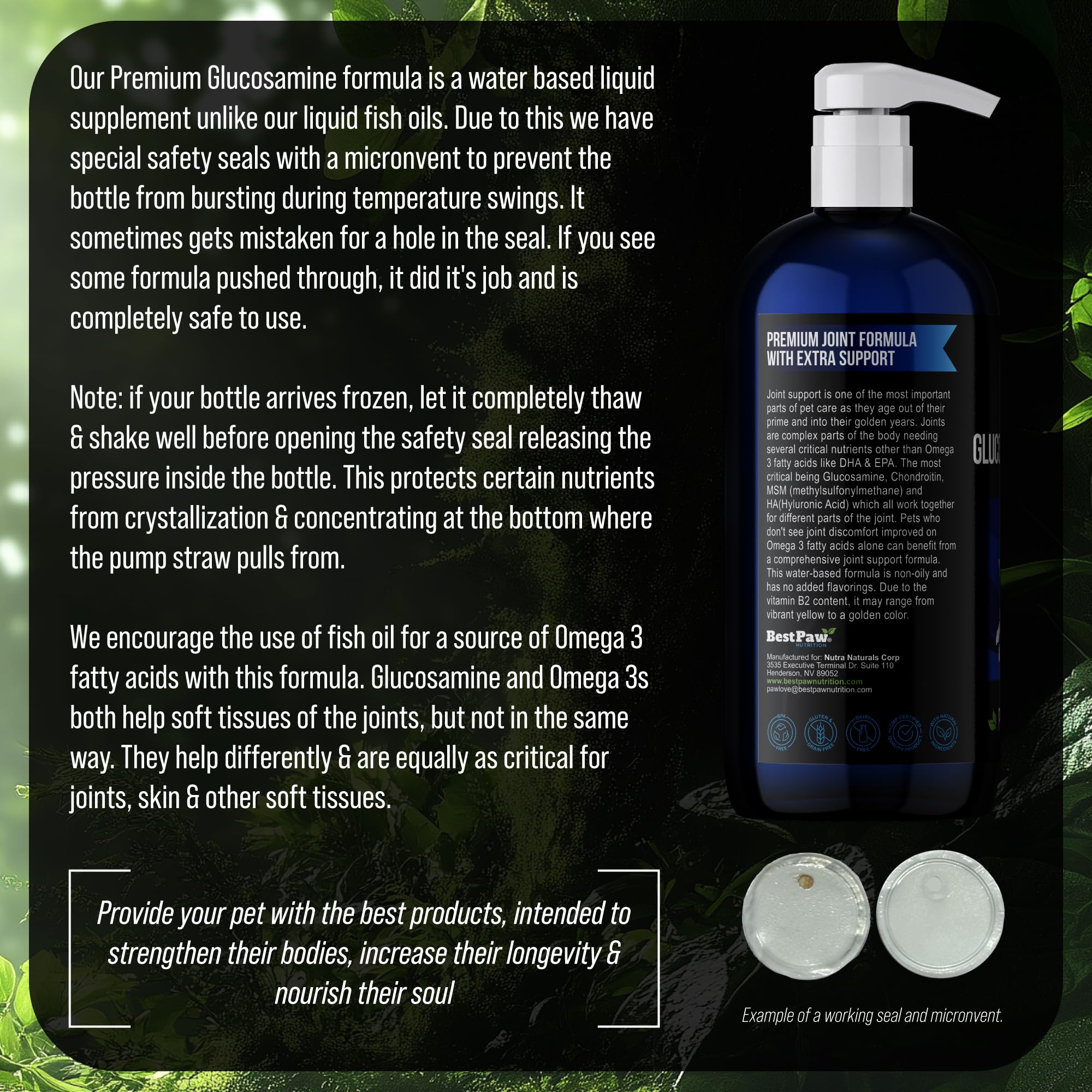 Best Paw Nutrition glucosamine liquide absorption rapide.