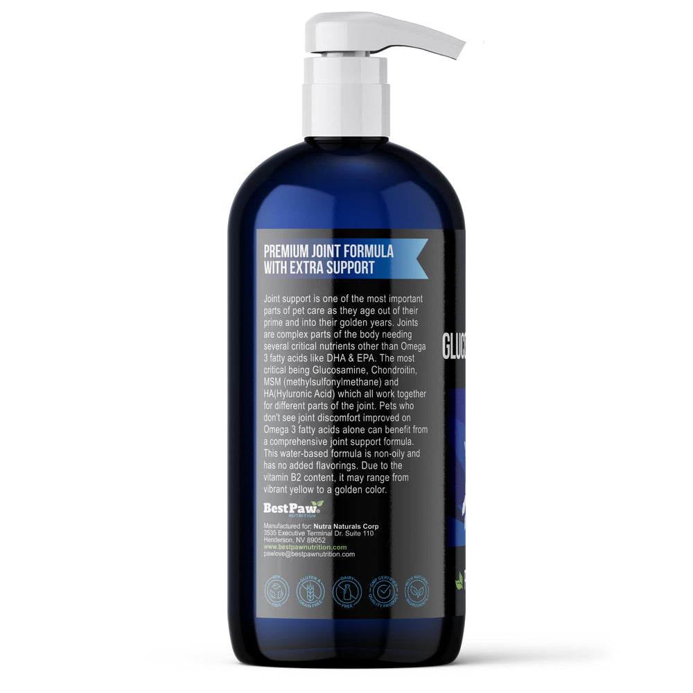 Best Paw Nutrition glucosamine liquide mélangé à l’alimentation chien.