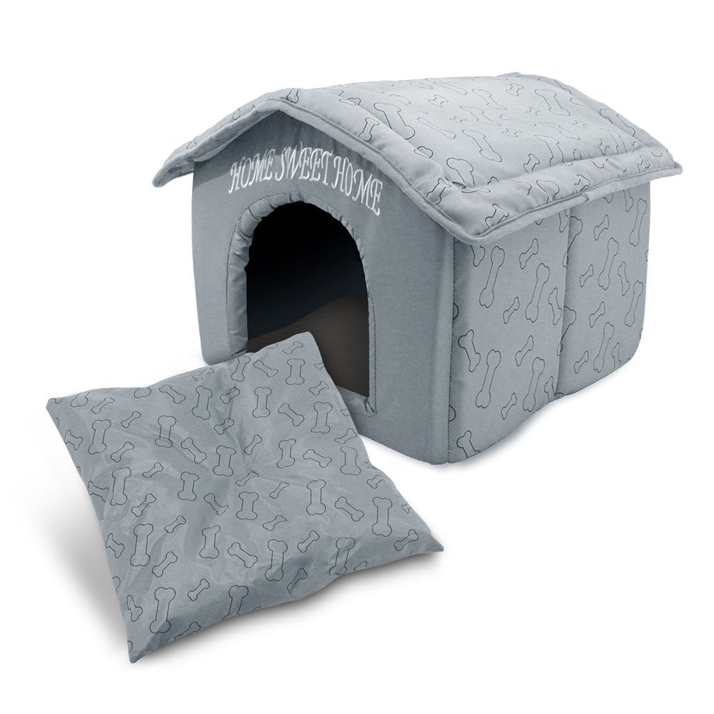 Best Pet Supplies Cabane chat couverte et oreiller amovible pour intimité.