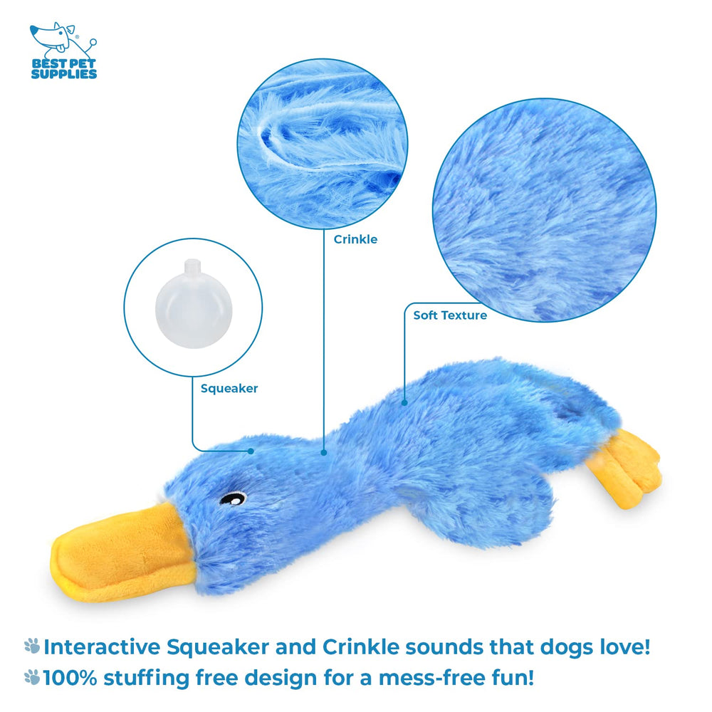 Best Pet Supplies canard bleu grand, jouet qui crisse pour sessions d’amusement.