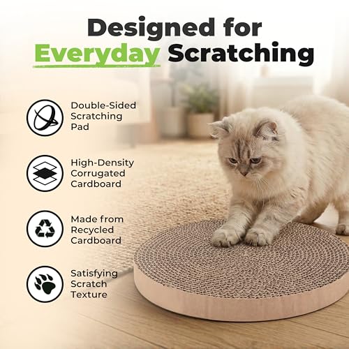 Best Pet Supplies Catify grattoir double-face rond prolonge la vie du jouet.