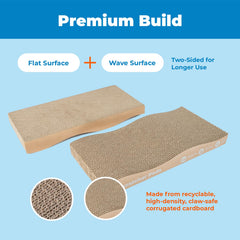 Best Pet Supplies Catify grattoir Ondes – vue arrière et approche recyclable.