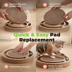 Best Pet Supplies Catify grattoir rond en carton recyclé: surface durable et peu de poussière.