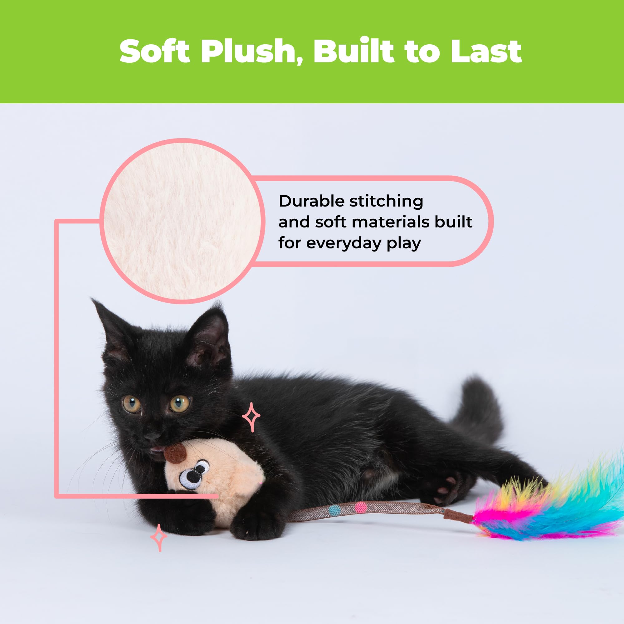 Catify par Best Pet Supplies, peluche douce beige résistant au jeu intensif.