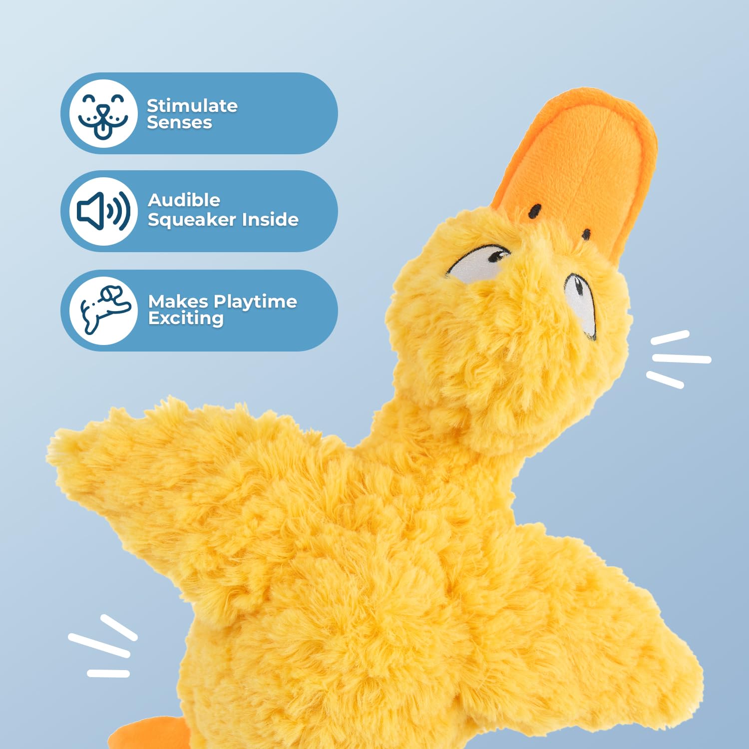 Best Pet Supplies Ducky Doodle jaune - sons sifflet et crissement : amusement sonore pour chiens actifs.