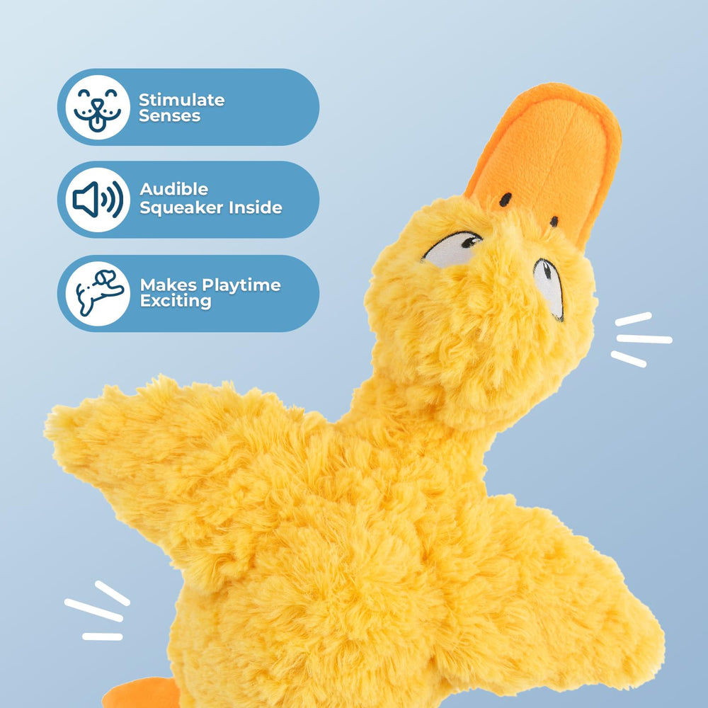 Best Pet Supplies Ducky Doodle jaune - sons sifflet et crissement : amusement sonore pour chiens actifs.