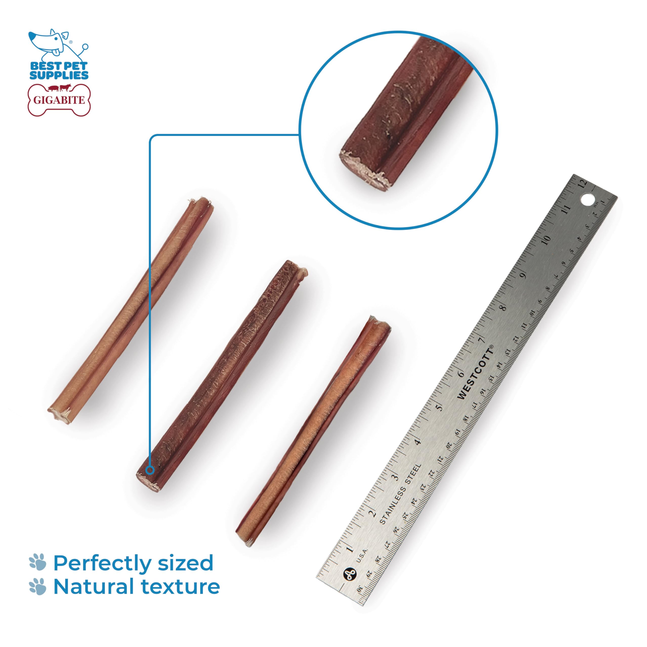 Pour tous les chiens: GigaBite Bully Sticks adaptés à chaque race et taille.