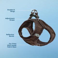Best Pet Supplies harnais doux en plush, chaleur confortable pour temps froid.