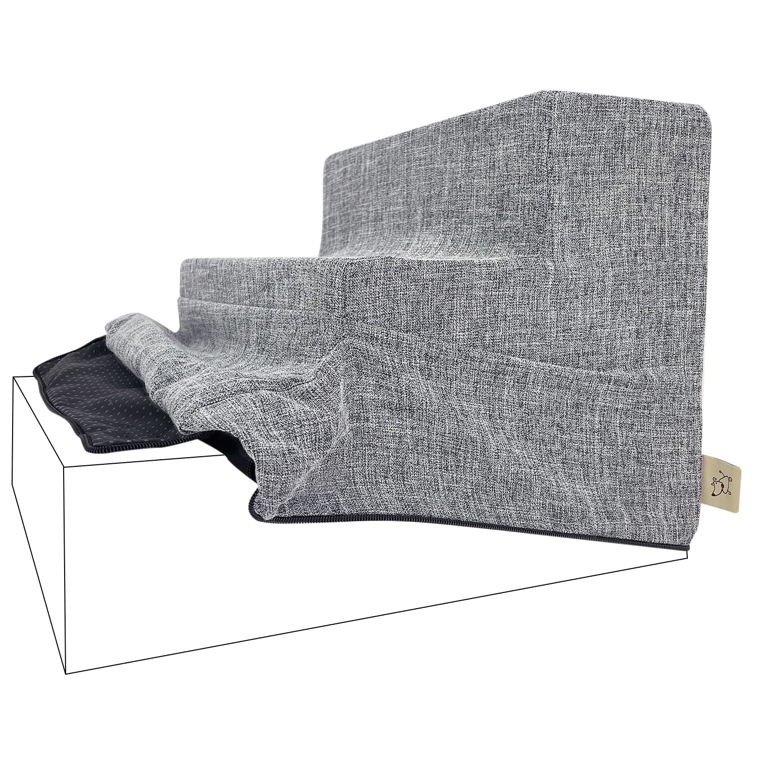 Housse Best Pet Supplies pour rampe chien et chat, vue d'ensemble 3 étapes gris lin antidérapante.