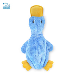 Best Pet Supplies jouet canard bleu, texture crinkle durable pour mâcher et jouer.