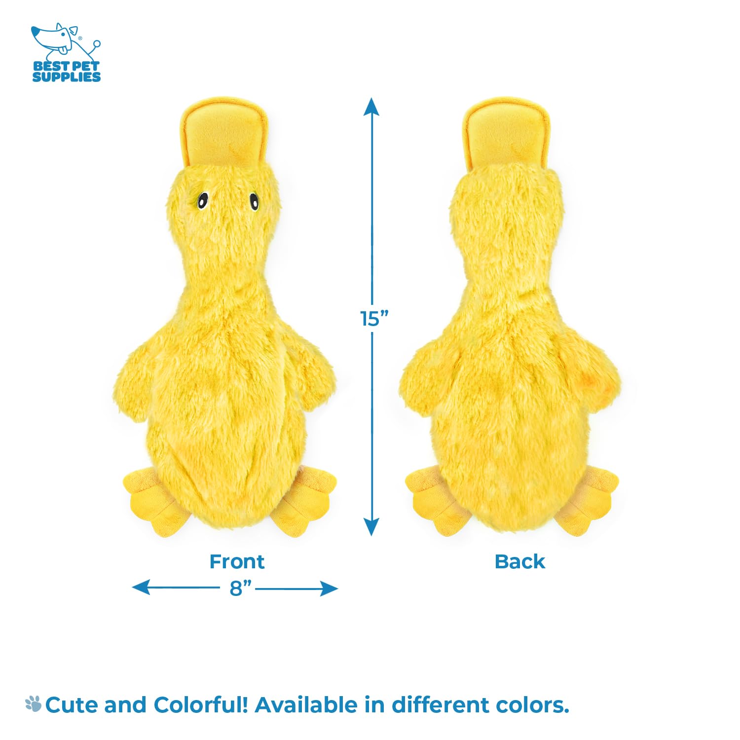 Best Pet Supplies canard crinkle jaune grand – idéal pour lancer et récupérer