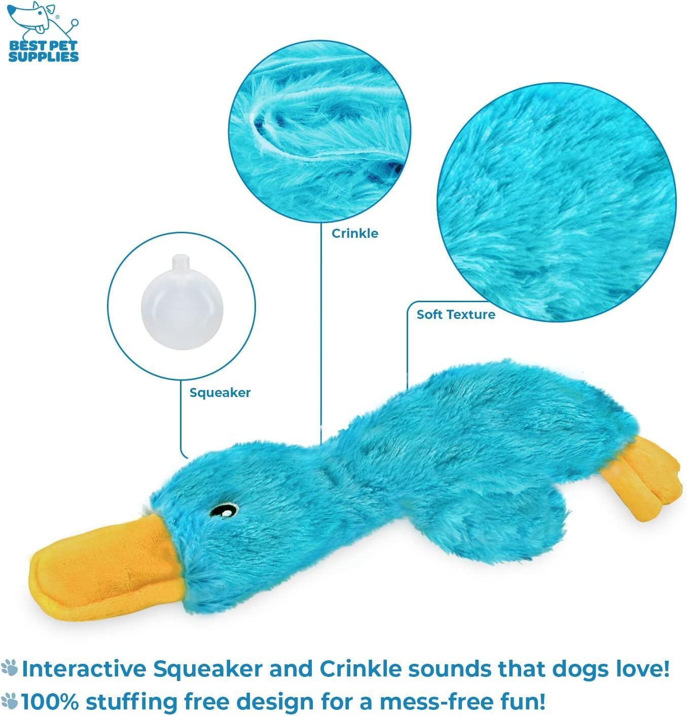 Jouet canard Best Pet Supplies intérieur papier craquant pour stimulation auditive.