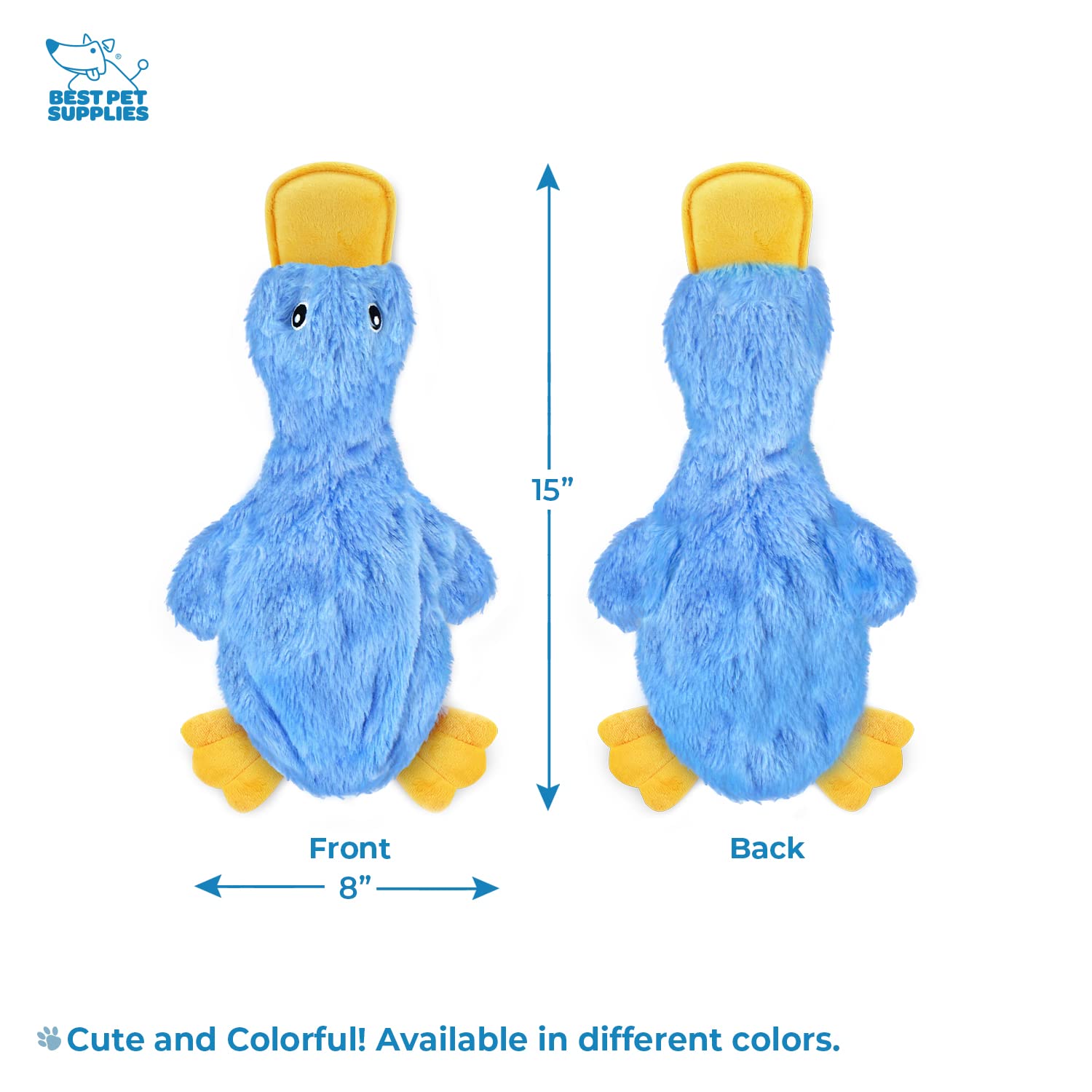Best Pet Supplies canard bleu grand, design coloré, pratique pour le fetch.