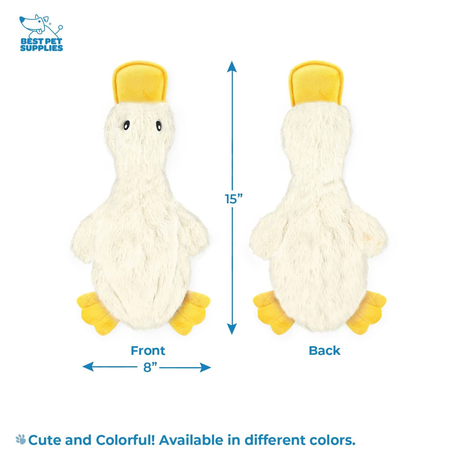 Best Pet Supplies canard crinkle sans bourrage et coutures renforcées pour durabilité