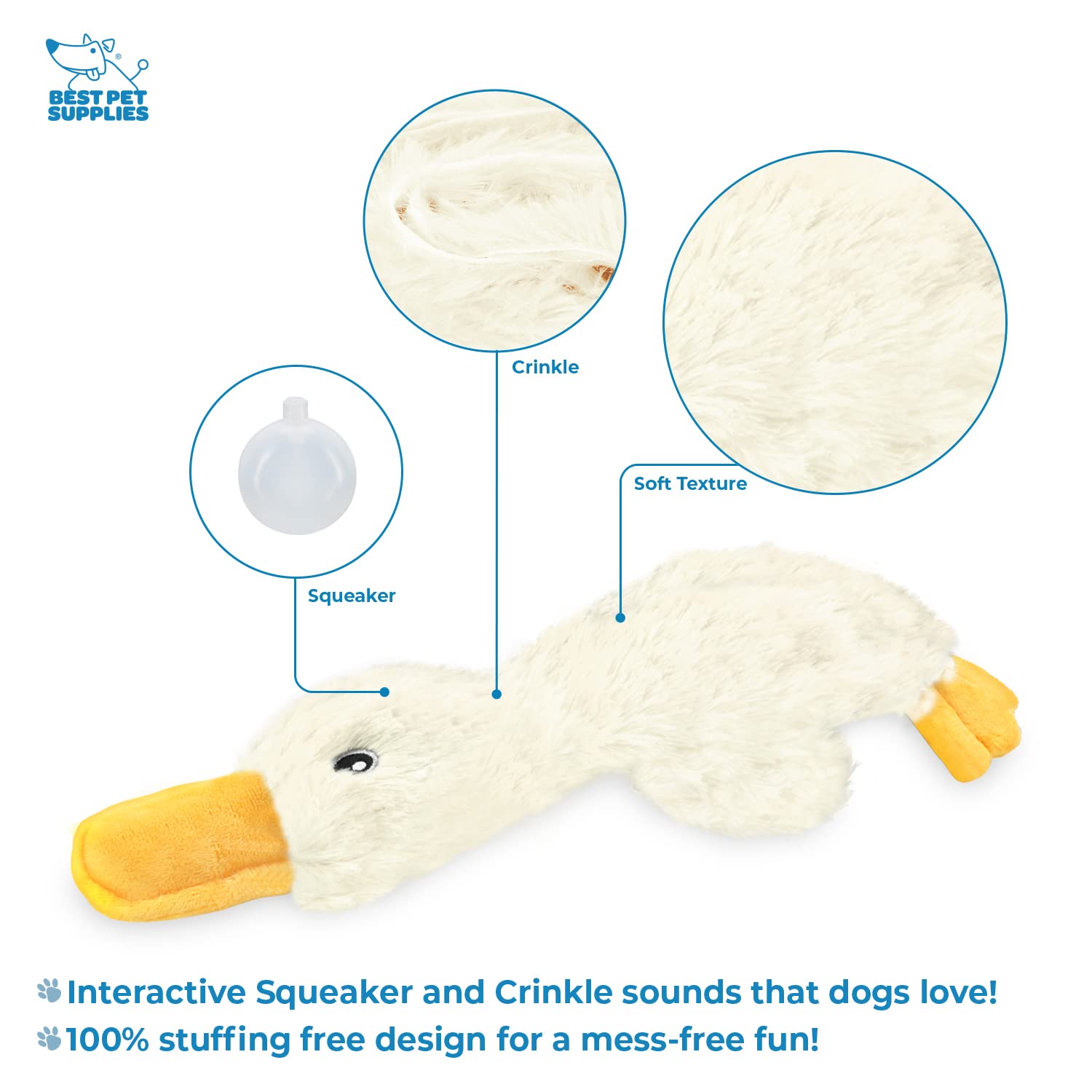 Best Pet Supplies canard crinkle six couleurs pour stimulation visuelle