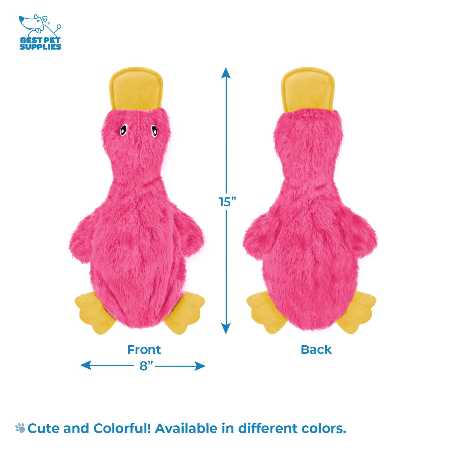 Best Pet Supplies jouet chien canard crissement rose clair, sifflet interne visible