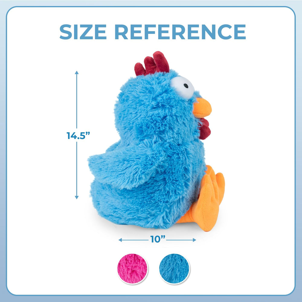 Best Pet Supplies Cluck bleu ventre: jouet moelleux idéal pour jeux de rapport et câlins